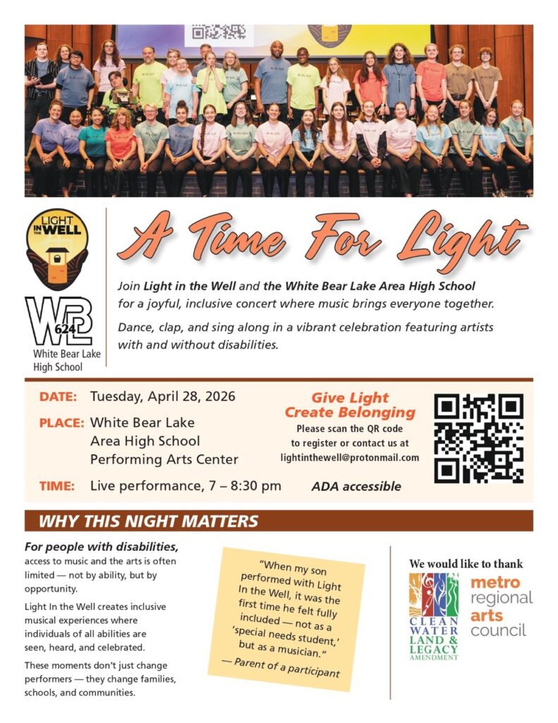 A Time for Light - Performance Flyer for Tuesday, April 28, 2026